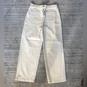 Madewell Emmett Wide-Leg Cream Patch Pocket Jean | Size 29